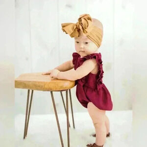 2 Bailey’s Blossom Babygirl Romper with Embroidered O size 9-12
